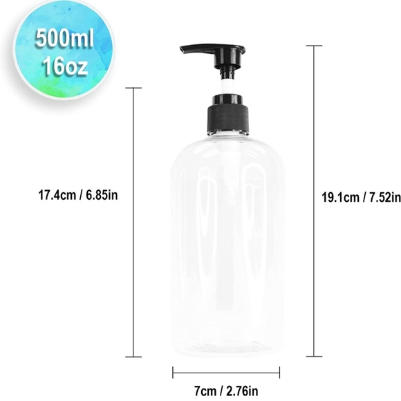 🆕️ Epic Living Latex-free Pump Bottles Soap Shampoo Conditioner 16oz 3pack - Picture 6 of 7